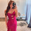 Sexy Mermaid Slit Backless Beaded Long Dresses, FC7046