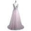 Best Sale Deep V-Neck Sexy Chiffon Beading Prom Dresses with Rhinestone,LB0138
