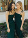 A-line Spaghetti Straps Backless Jersey Tea-length Bridesmaid Dress, FC2695