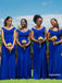 Stunning Royal Blue Off Shoulder Mermaid Floor-length Bridesmaid Dress, FC6184